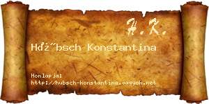 Hübsch Konstantina névjegykártya